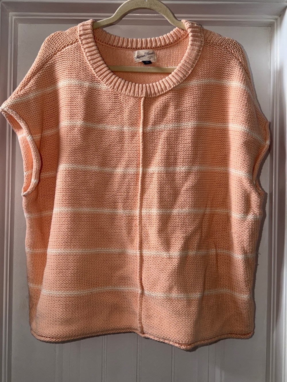 Universal Thread Peach and White Striped Sleeveless Knit Top